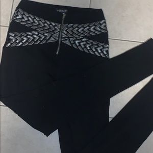 High waisted black fashion leggings